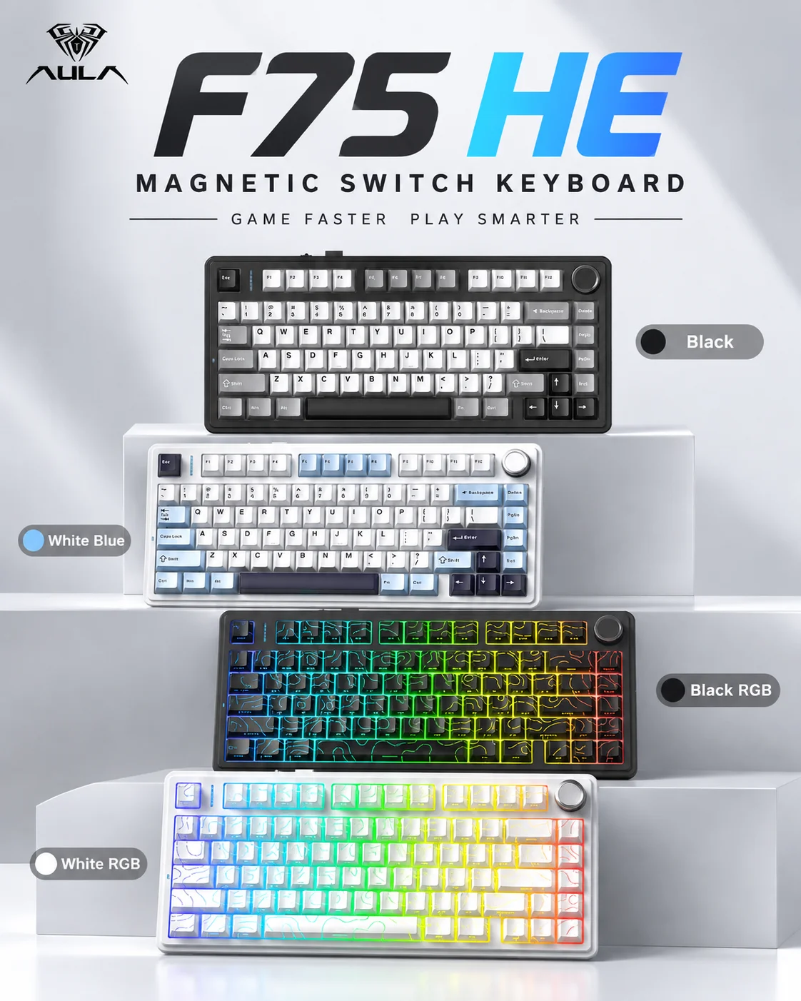 Gaming Keyboard No Rgb - AULA F75 HE マグネット式キーボード 75% ゲーミングメカニカルキーボード