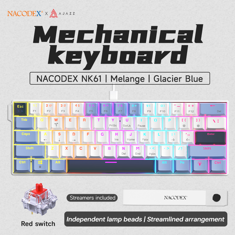 AJAZZ NK61 有線メカニカルゲーミングキーボード。全 - Keyboard Gaming Blue Switch のレビューと価格