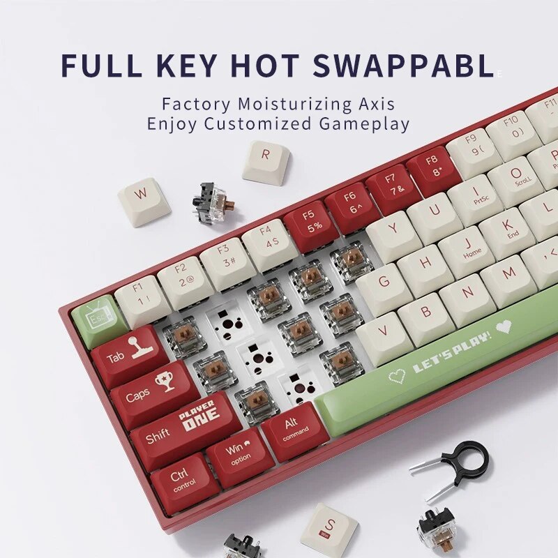 メカニカルゲーミングキーボード,AJAZZ-AK680ケーブ - Gaming Keyboard Hot Swappable のレビューと価格