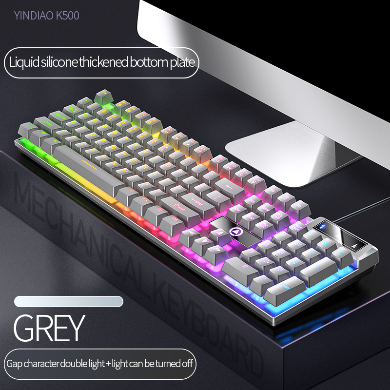 104 キーゲーミングキーボード有線キーボードカラーマッチン - Keyboard Gaming Blue Switch のレビューと価格