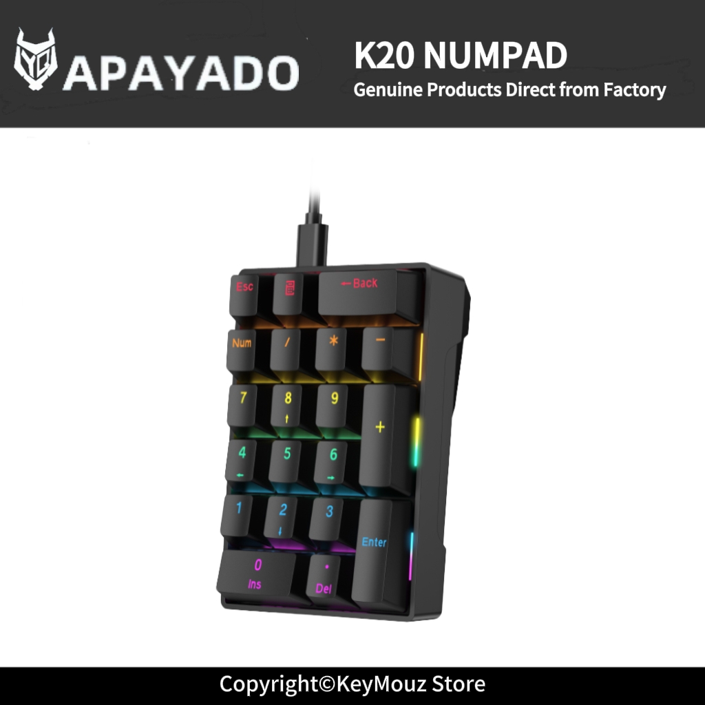 K20 ミニ ポータブル メカニカル ナンバーパッド ブルー - Keyboard Gaming Blue Switch のレビューと価格