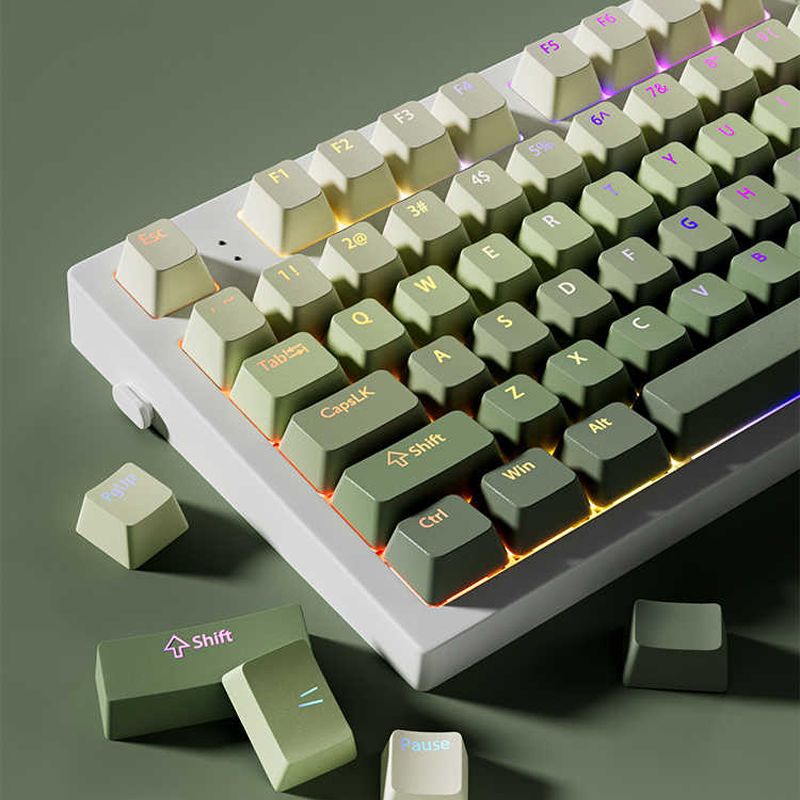 グリーングレープダブルショット PBT キーキャップ 130 - Gaming Keyboard No Rgb のレビューと価格
